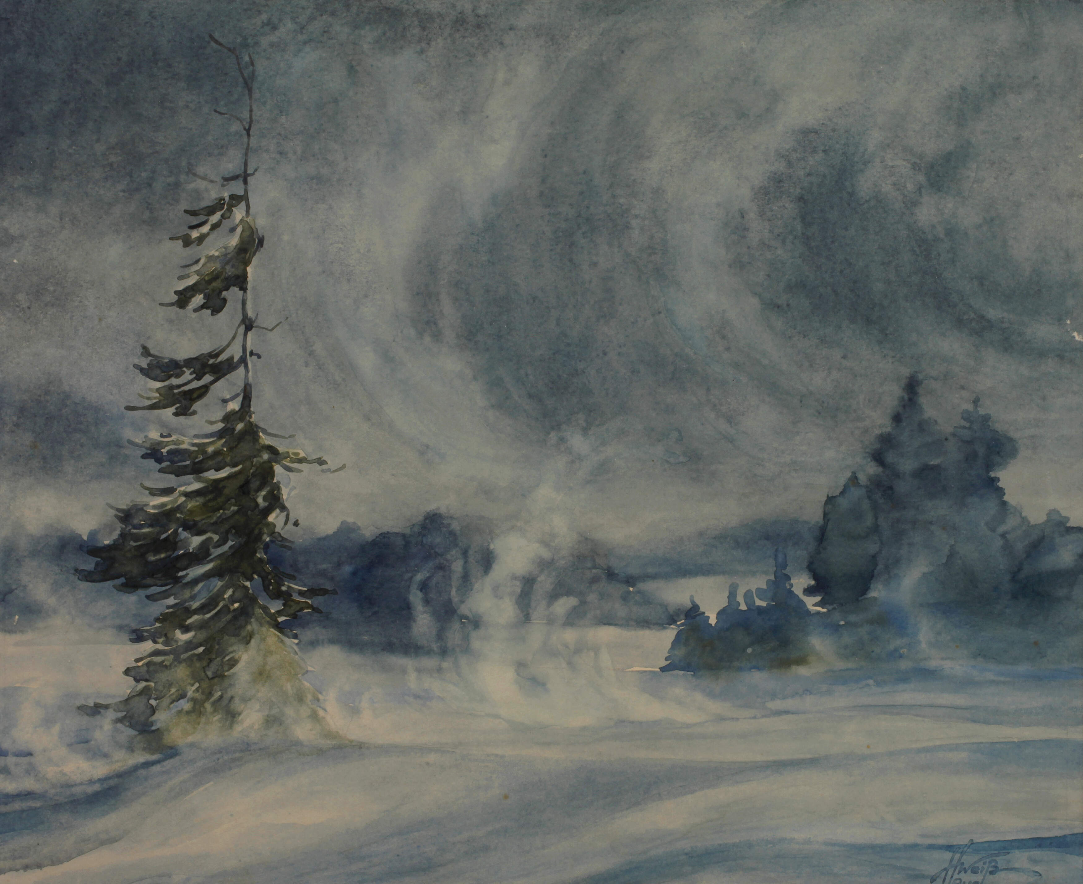 Hans Weiß-Aue, "Wintersturm im Kammgebiet"