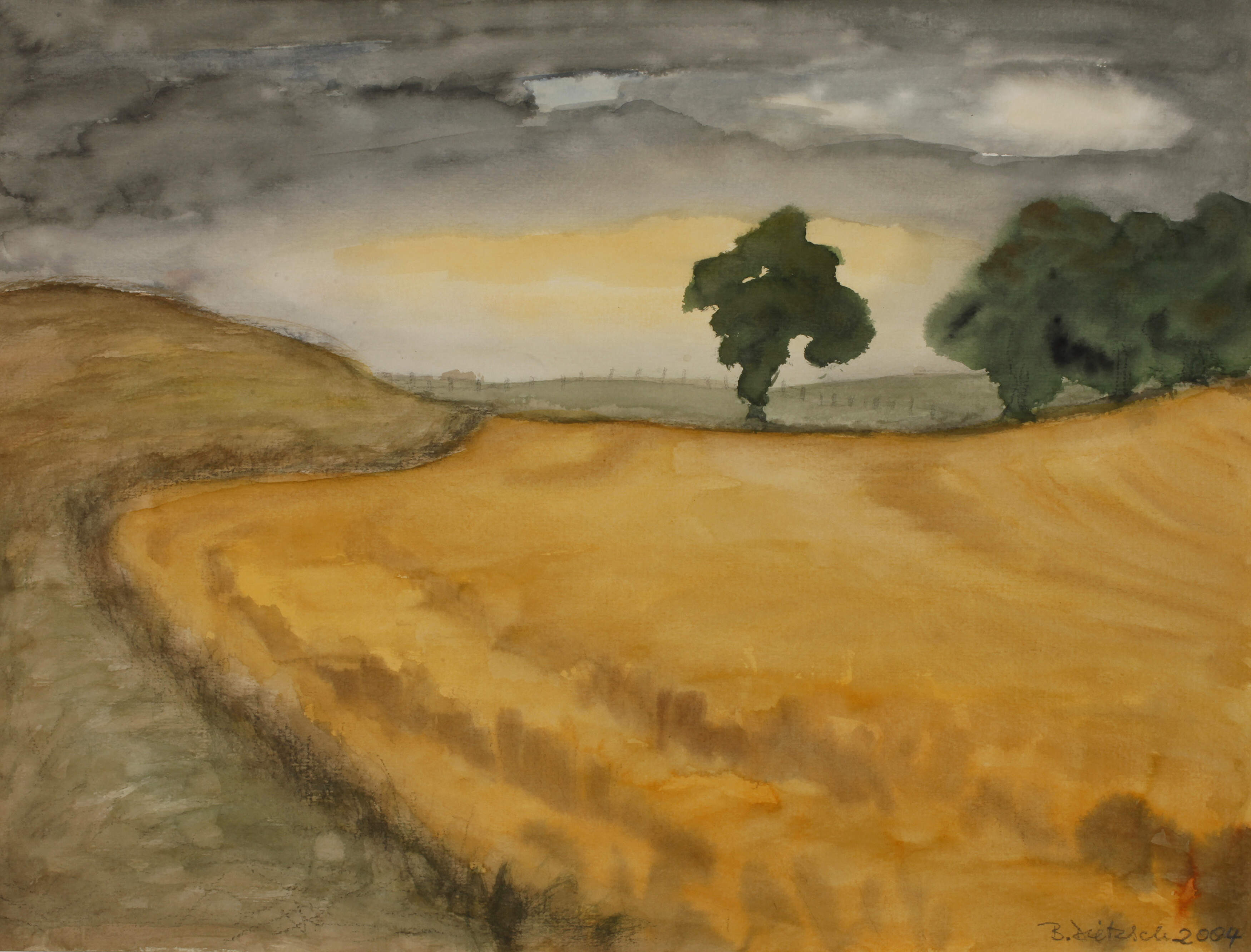 Brigitte Dietzsch, "Stoppelfeld in Schönfels"