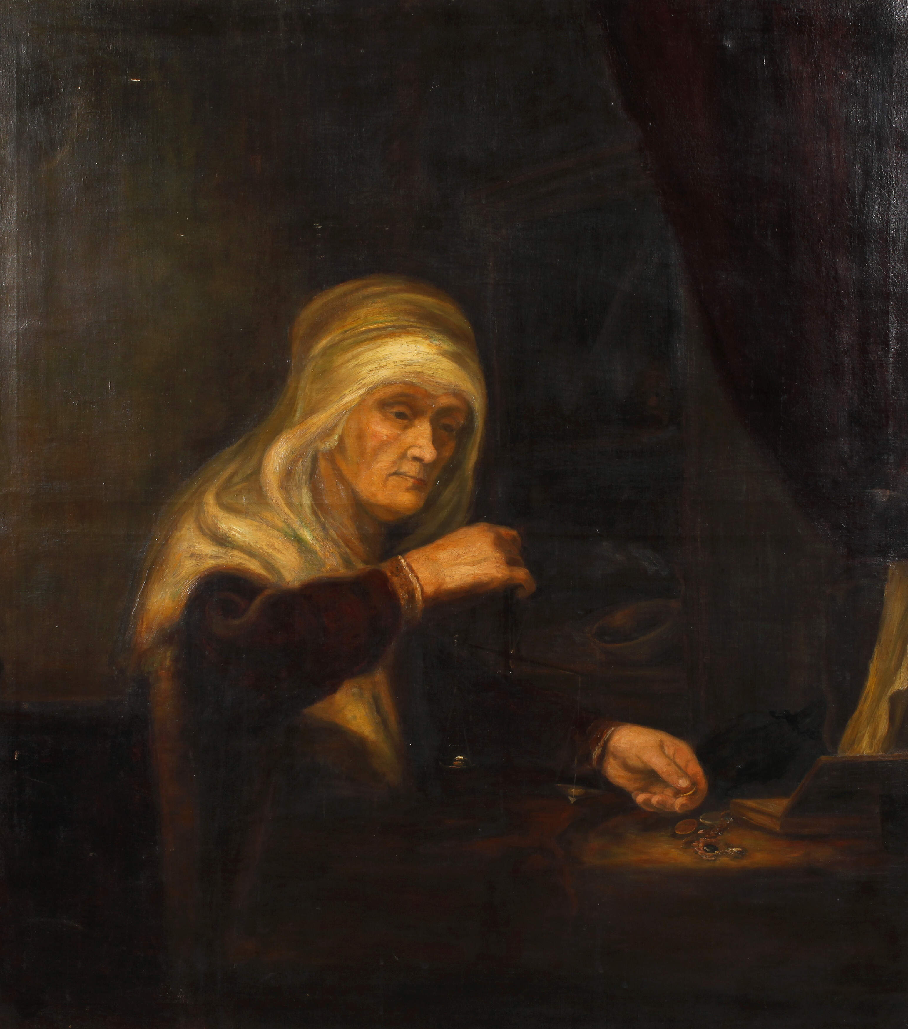"Die Goldwägerin" nach Rembrandt