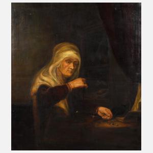 "Die Goldwägerin" nach Rembrandt