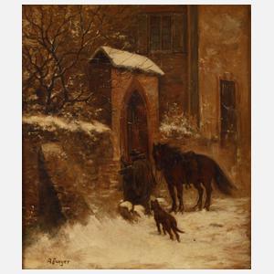 Prof. Anton Burger, attr., Reitender Bote am Tor