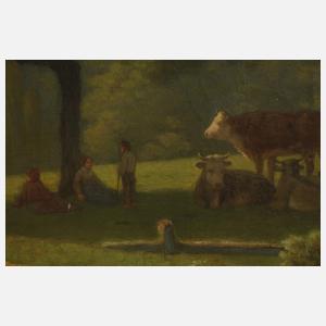 Honoré Delaroche, attr., Bukolische Landschaft