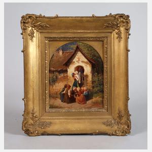 Jakob Dielmann, "Kinder vor einem Madonnenhäuschen"