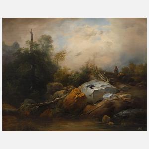 Friedrich Gauermann, attr., Hirtin im Gebirge