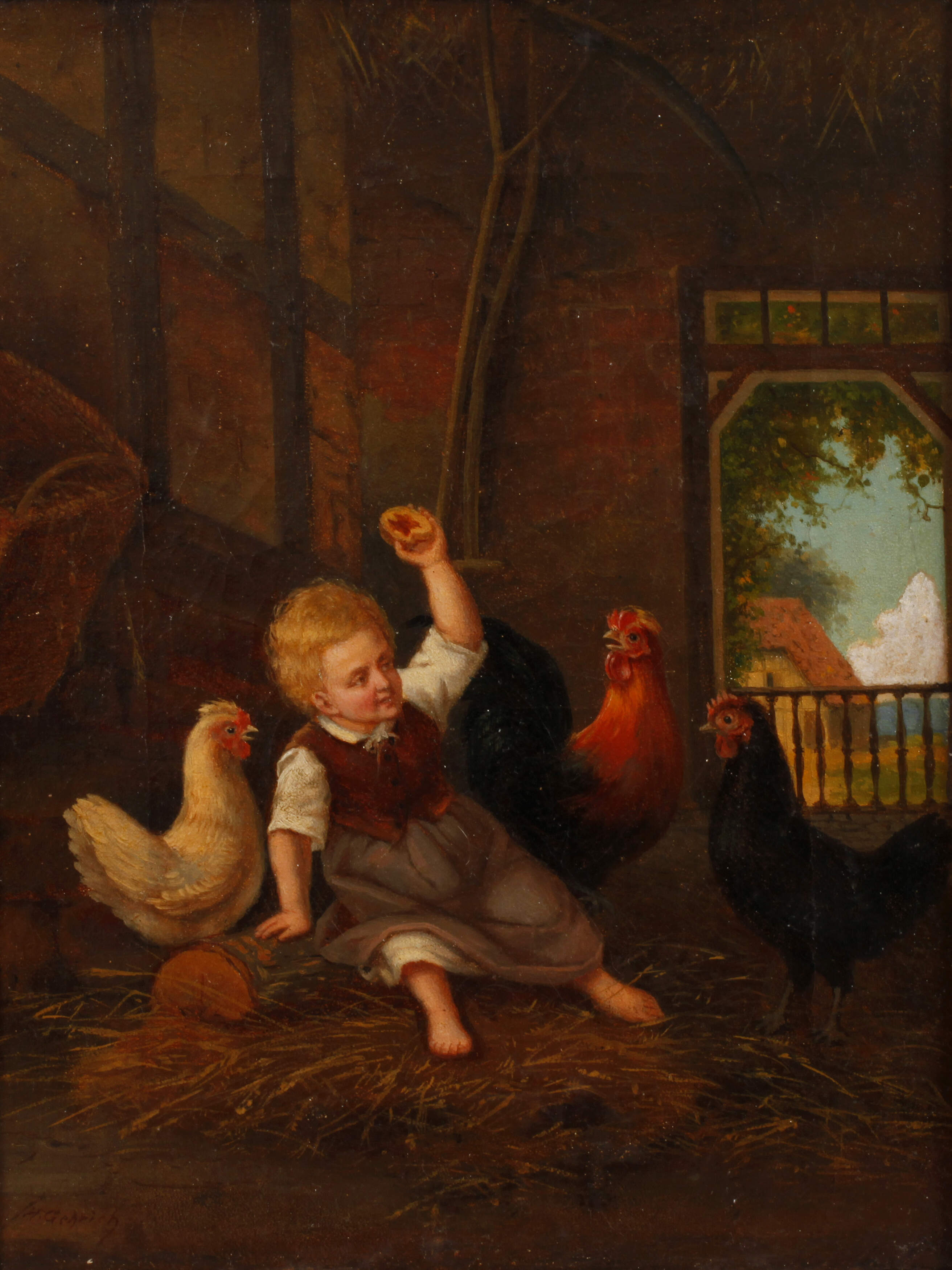 Hermann Gehrich, Kind im Hühnerstall