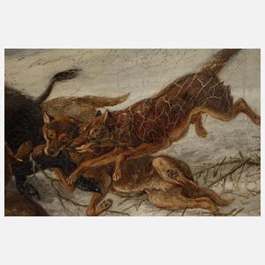 Guido Hammer, Wolfsrudel mit Wildschwein