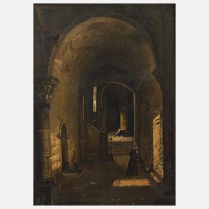 Charles Louis Lesaint, attr., Im Kreuzgang