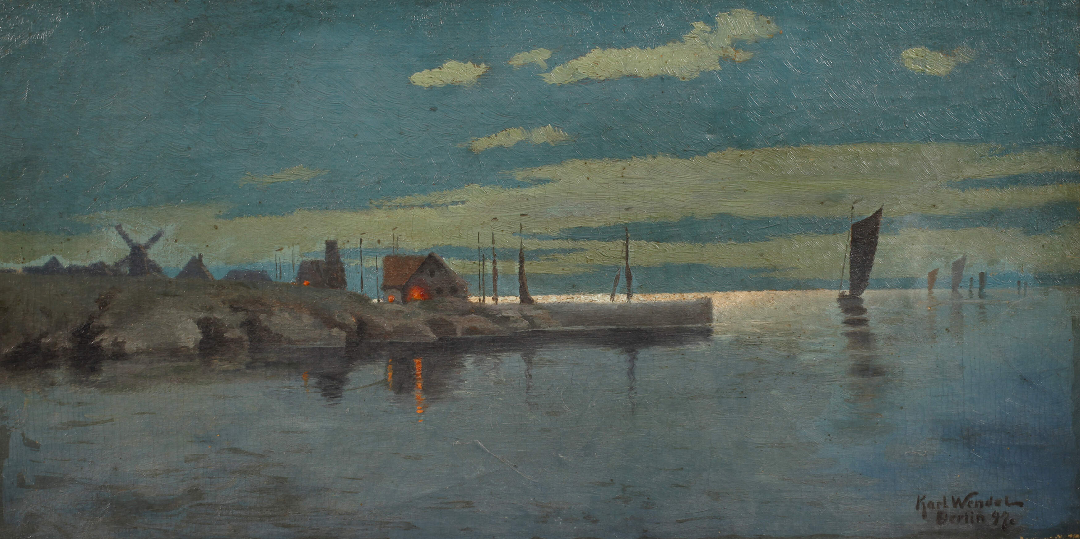 Karl Wendel, Später Abend am Hafen