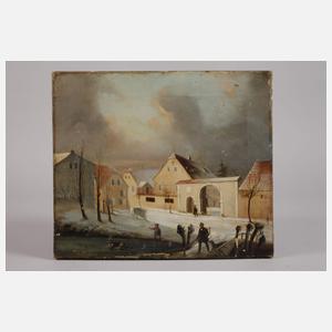 Winterliche Dorfszene