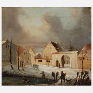 Winterliche Dorfszene