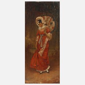 Dame mit Sonnenschirm