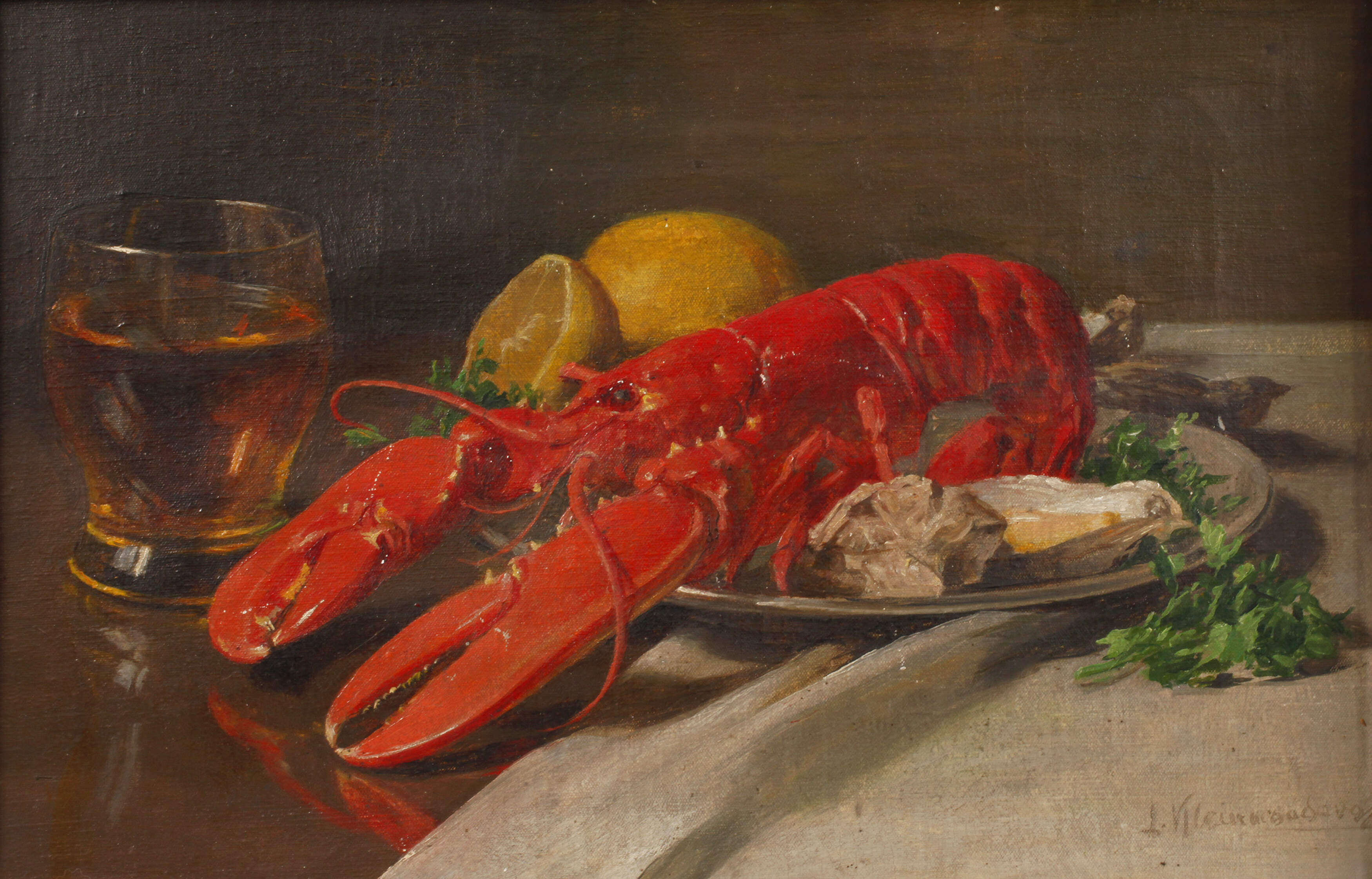 Tafelstillleben mit Hummer