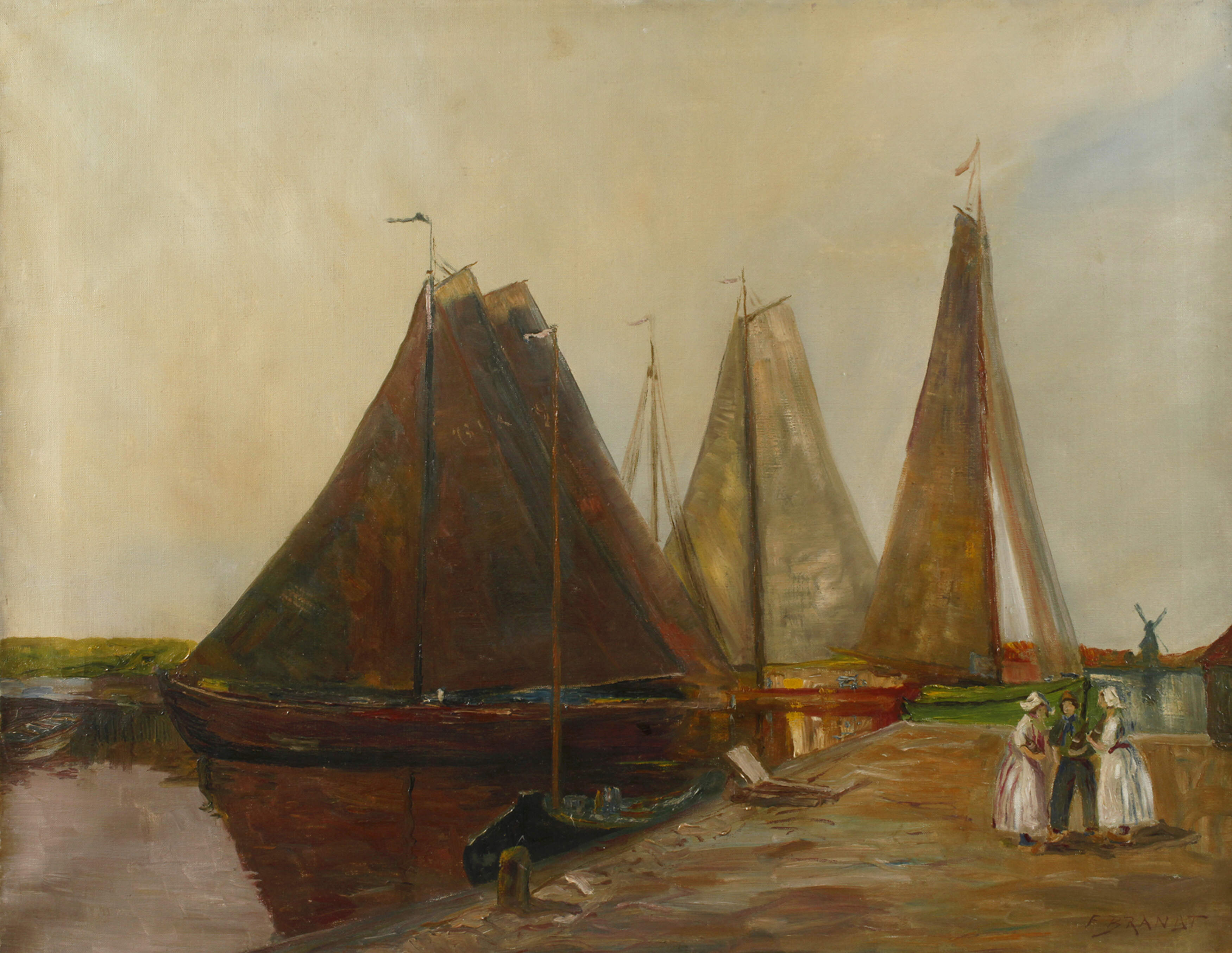 F. Brandt, Segelboote im Hafen
