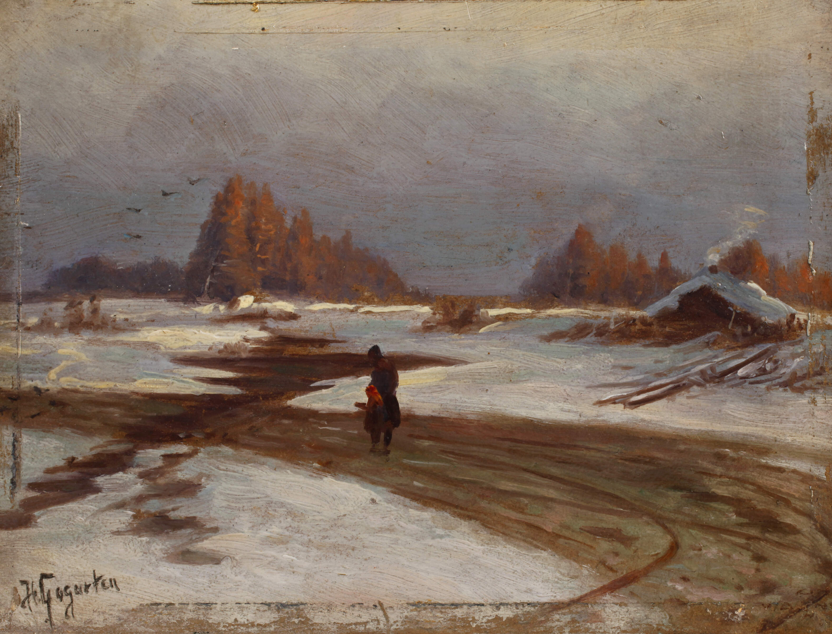 Heinrich Gogarten, Wanderer in Winterlandschaft