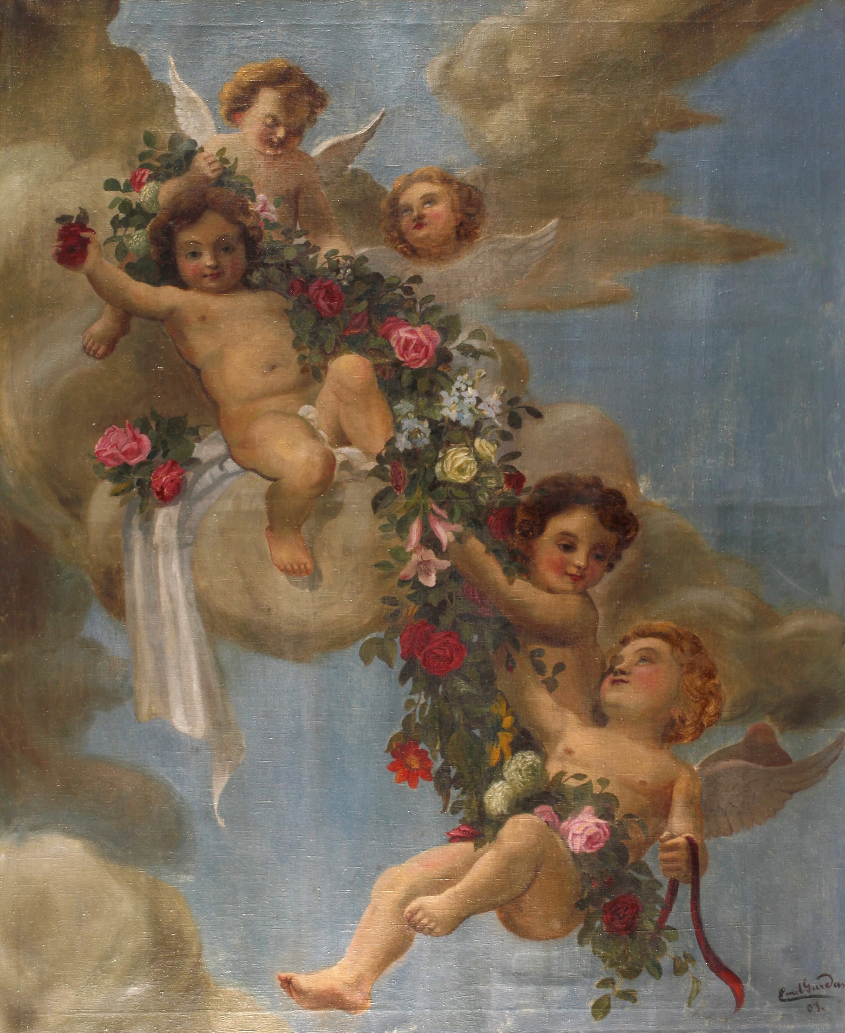 Emil Gurdan, Putti in den Wolken