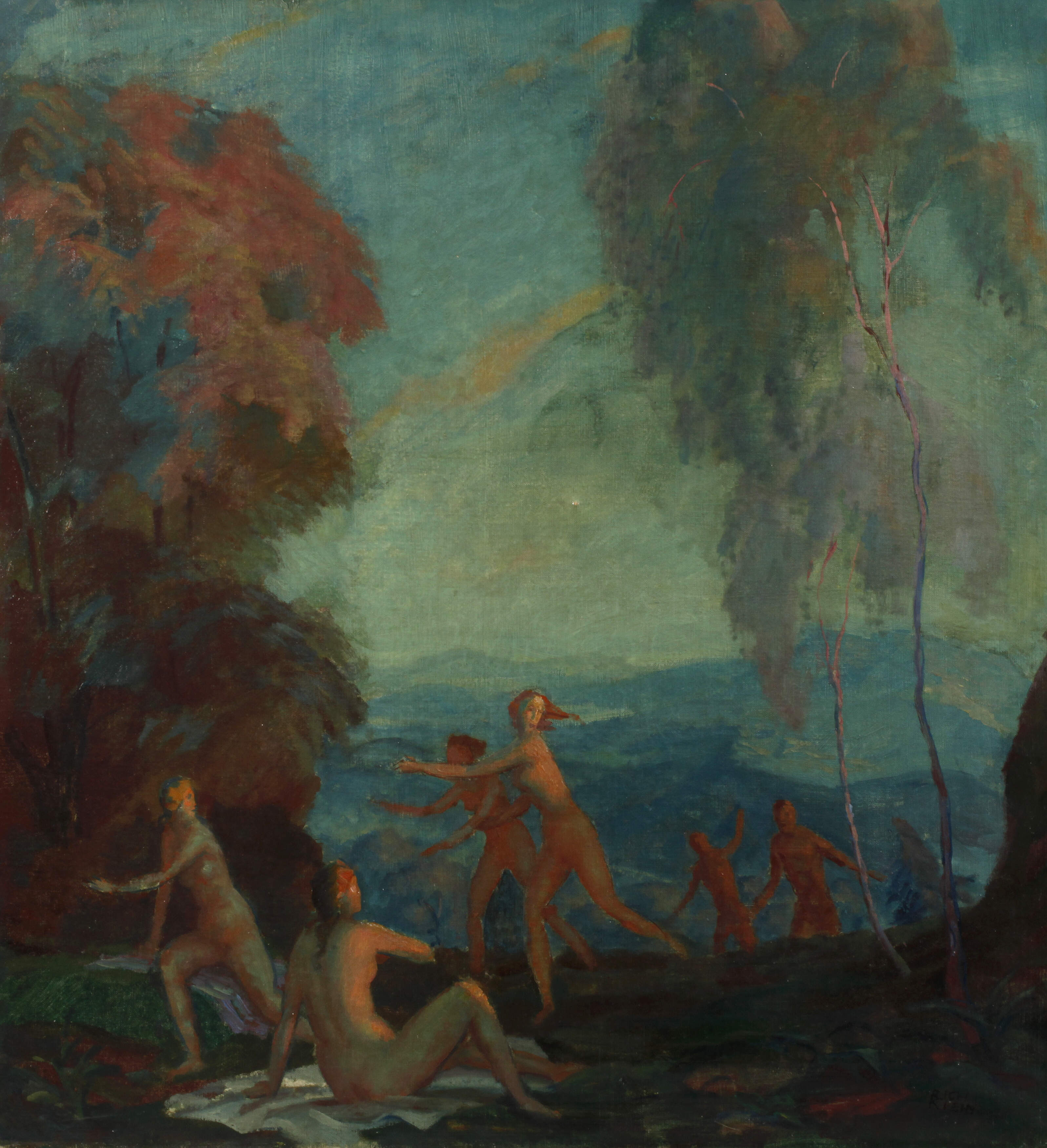 Prof. Richard Klein, Akte in bergiger Landschaft