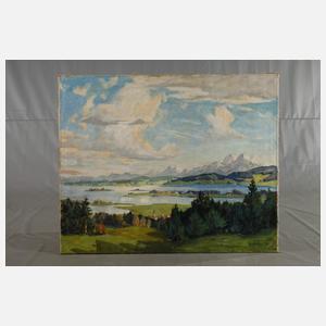 Georg Lehmann-Fahrwasser, attr., See im Alpenvorland