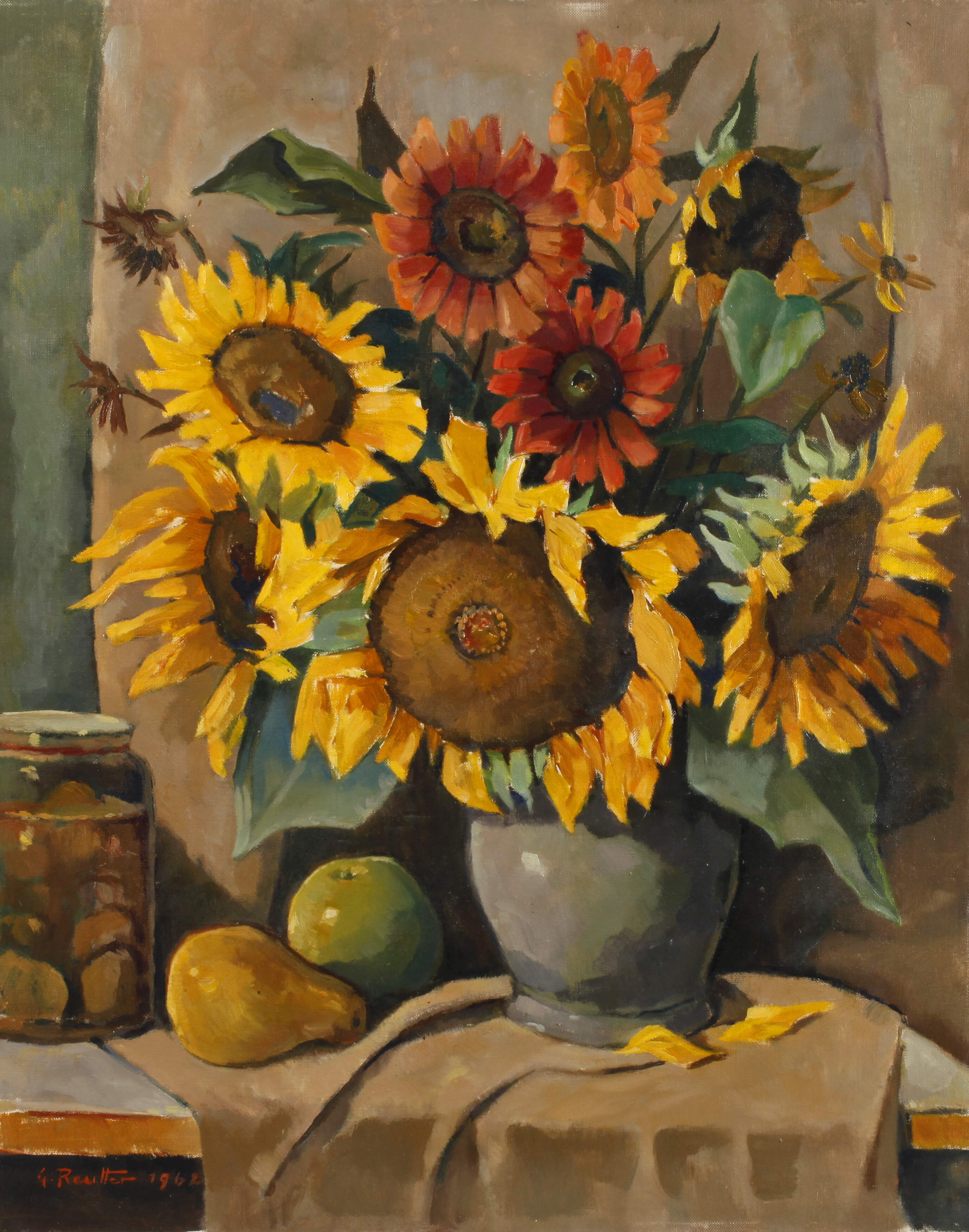 Gustav Wilhelm Reutter, attr., Sonnenblumen