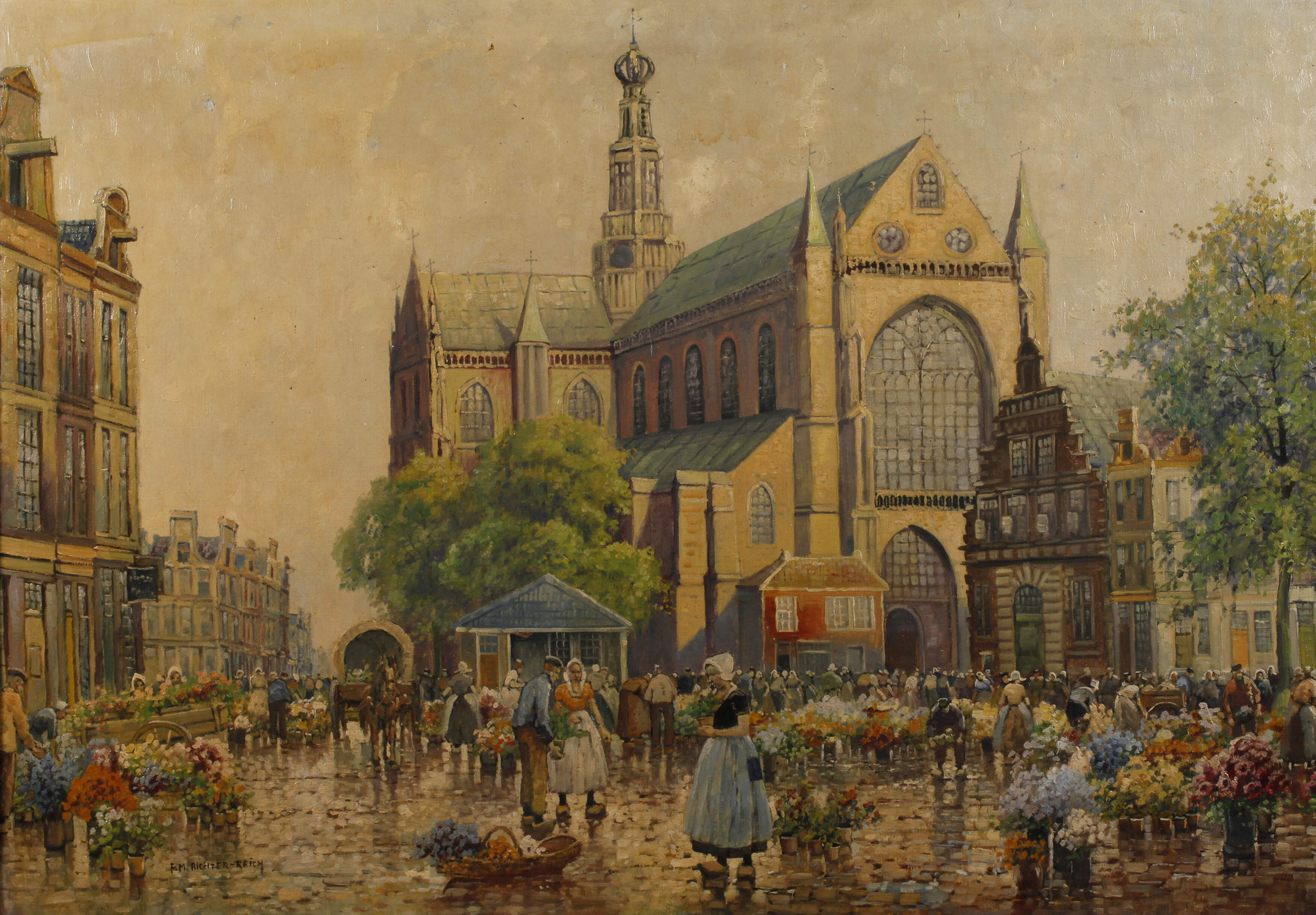 F. Max Richter-Reich, Blumenmarkt in Haarlem