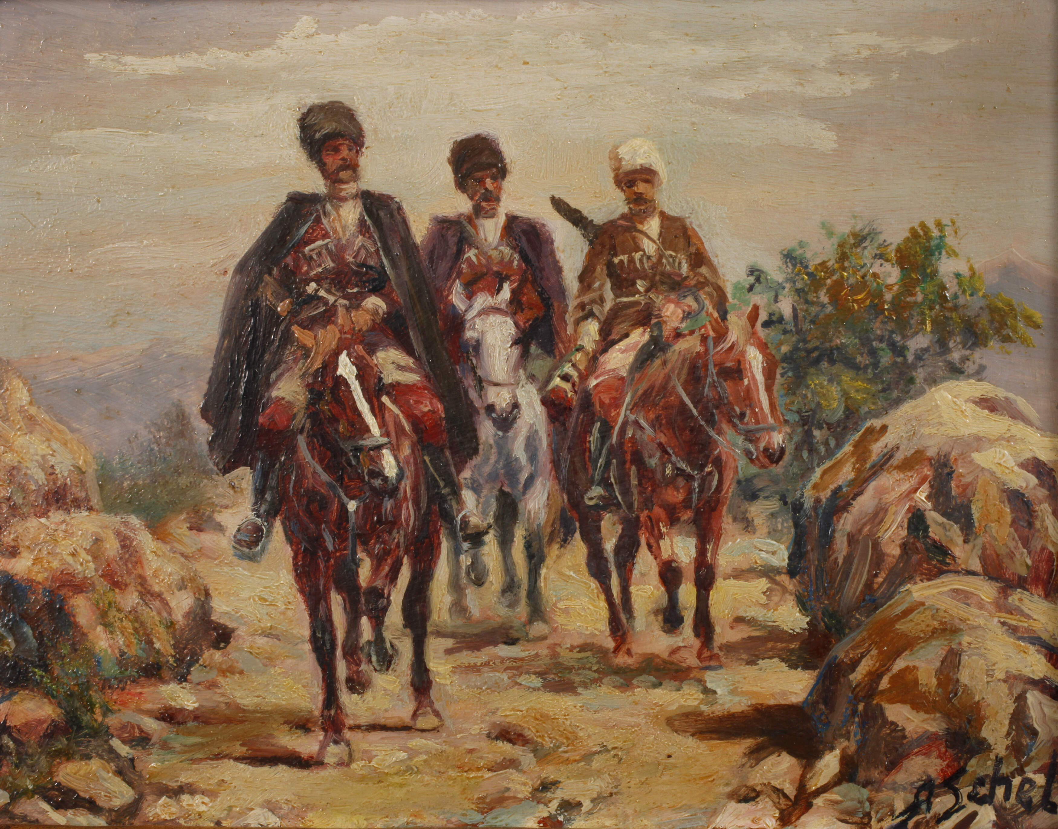 Afranasij Ivanovic Scheloumoff, Kosaken zu Pferd