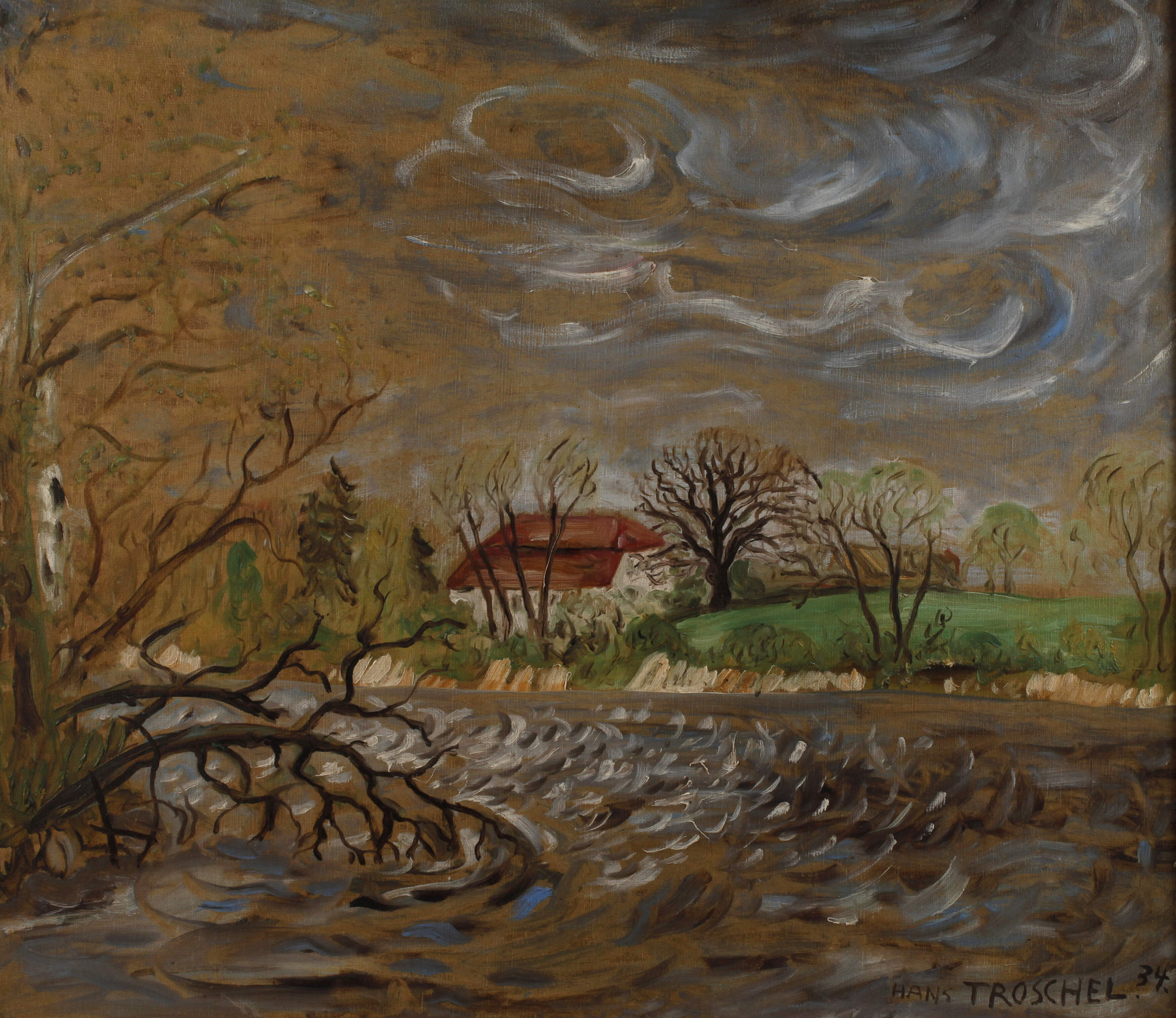 Hans Troschel, Landschaft am Fluss