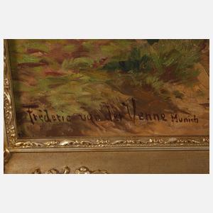 Fritz van der Venne, attr., Belebte Dorfstraße