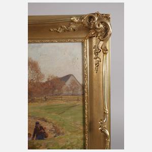 Fritz van der Venne, attr., Belebte Dorfstraße