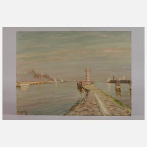 Hans Völcker, "Hafeneinfahrt Warnemünde"