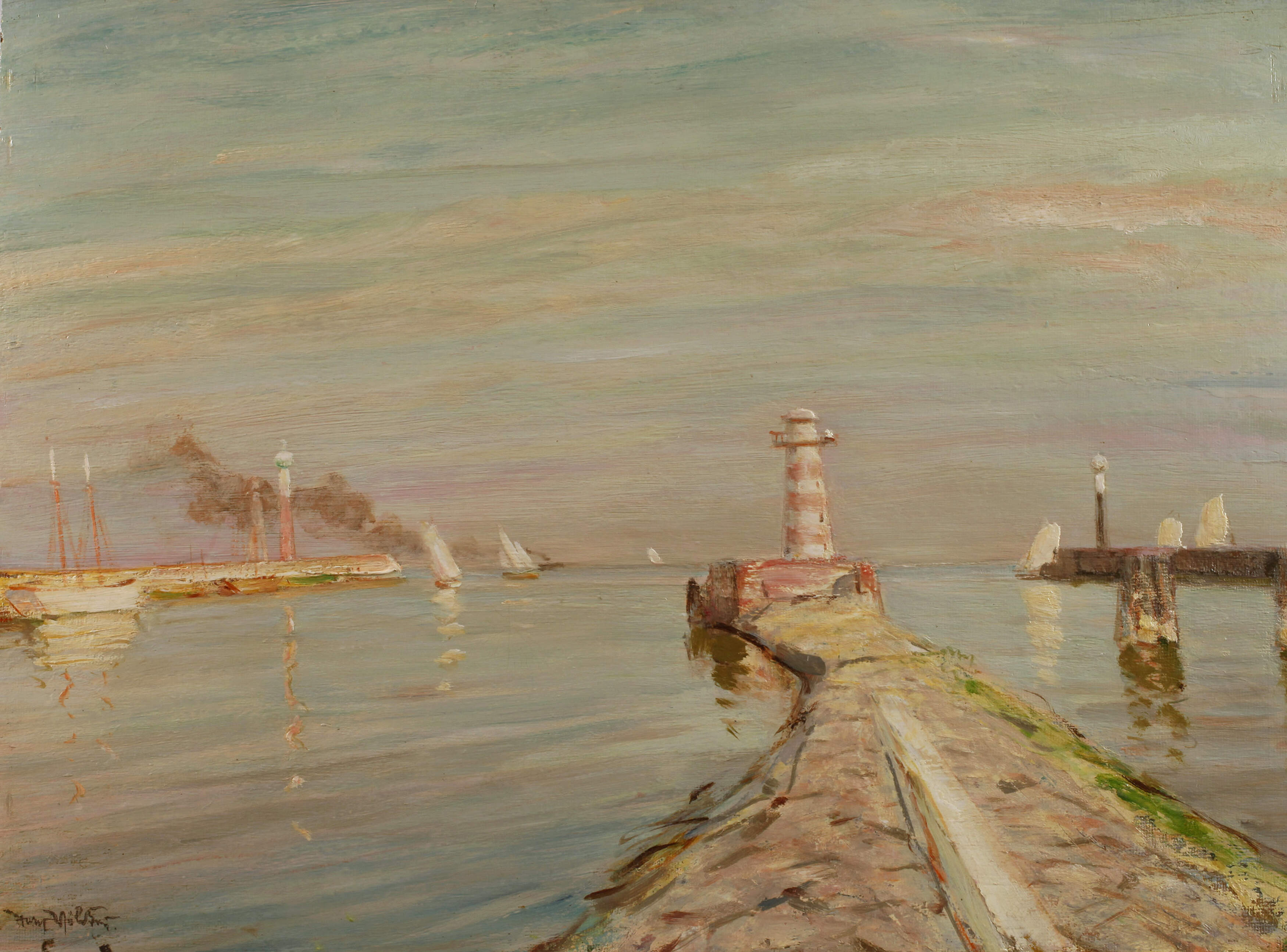 Hans Völcker, "Hafeneinfahrt Warnemünde"