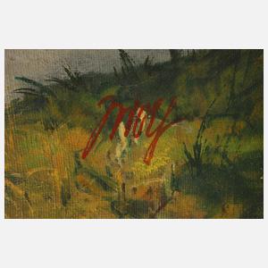 J. Wolf, Mädchenakt am Waldesrand