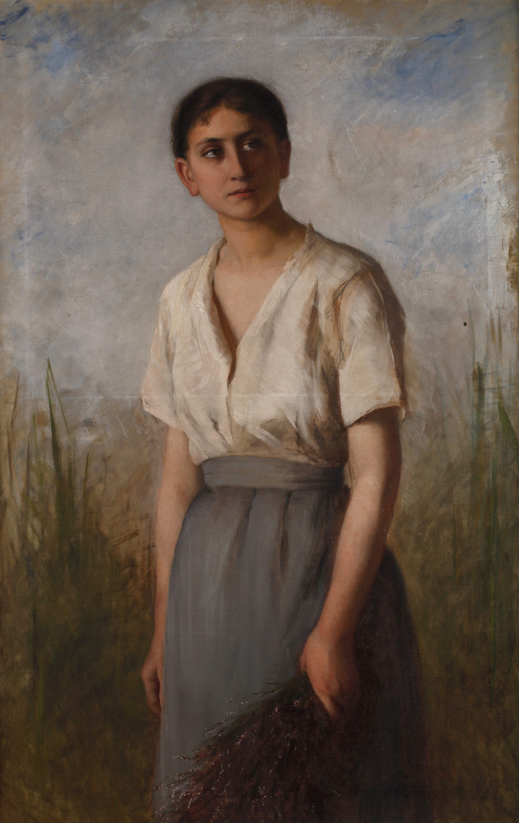 Mädchen mit Heidestrauß