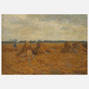 Landschaft mit Strohgarben