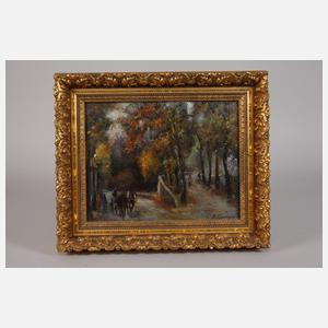 Straßenszene mit Pferdefuhrwerk