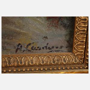 Straßenszene mit Pferdefuhrwerk