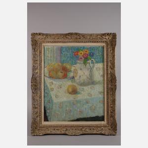 Stillleben mit Äpfeln und Blumen