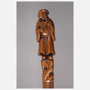 Geschnitzter Spazierstock