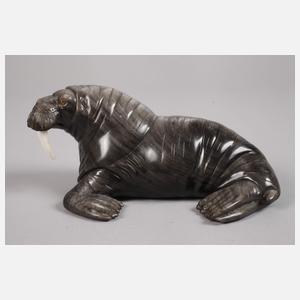 Steinschnitzerei Walross