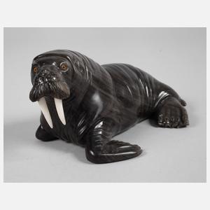 Steinschnitzerei Walross