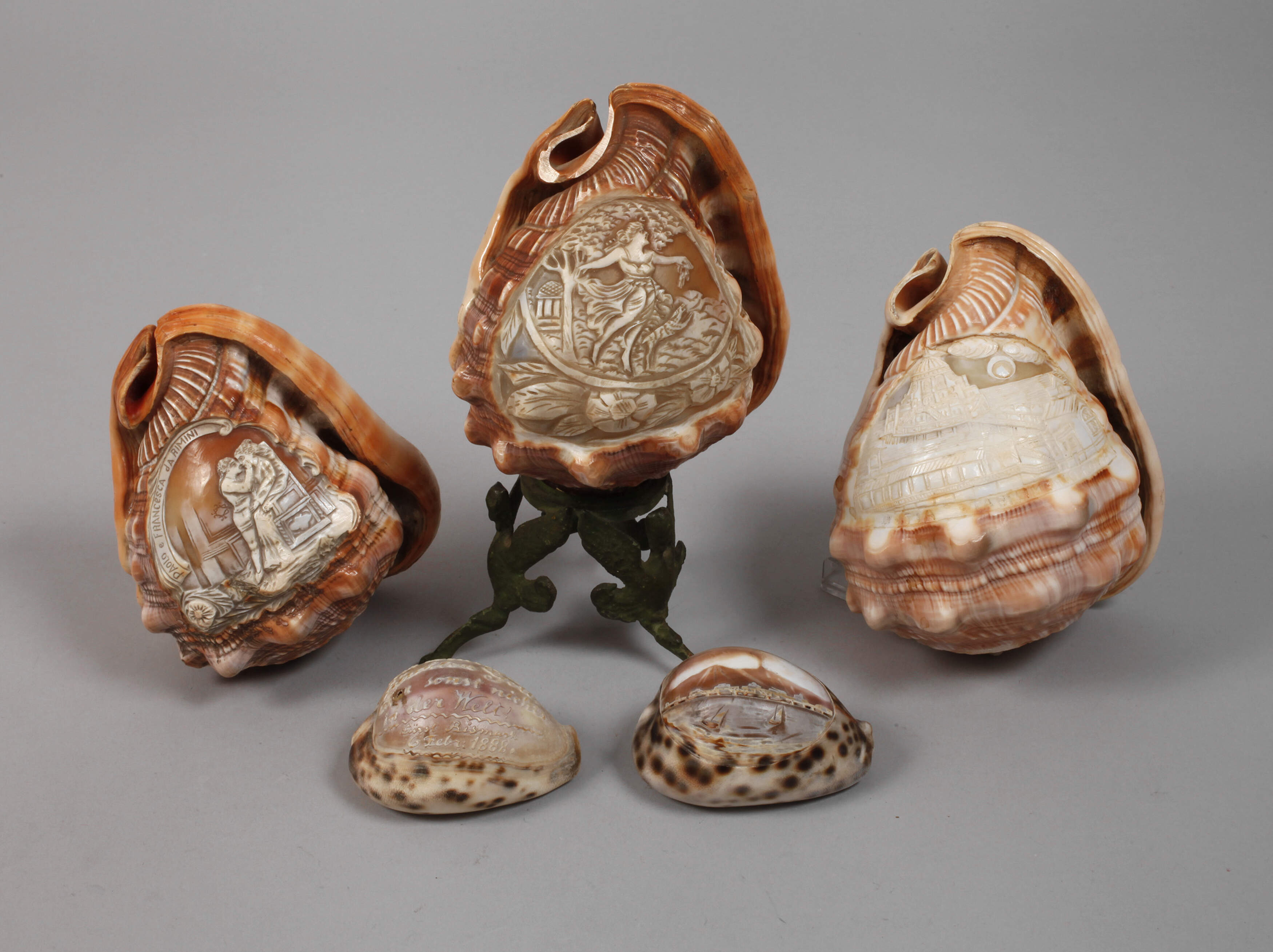 Konvolut Muschelschnitzereien