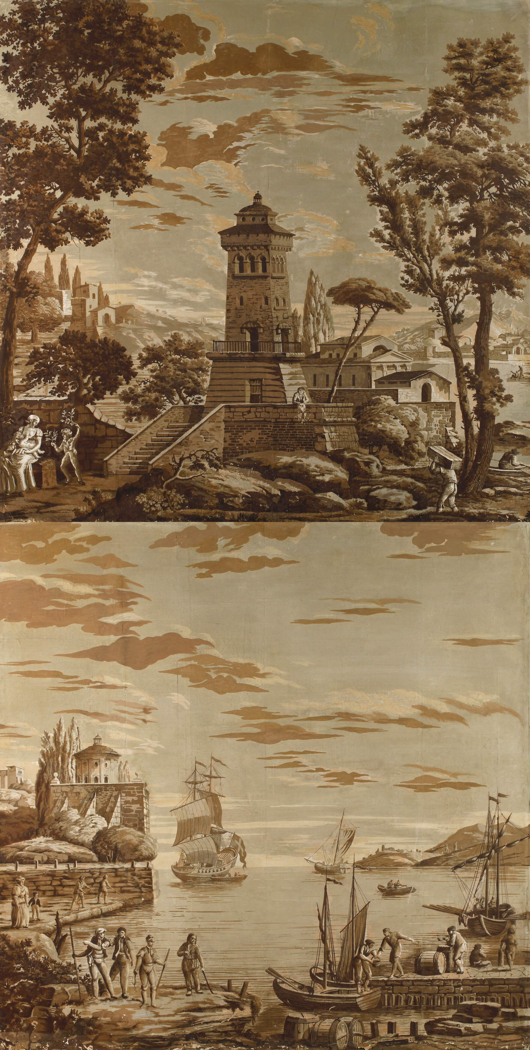 Zwei mediterrane Phantasielandschaften