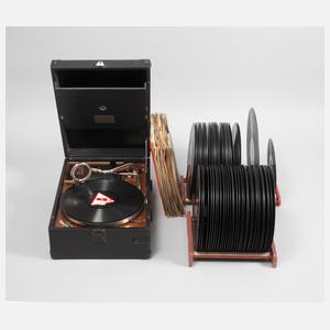 Koffergrammophon + Platten