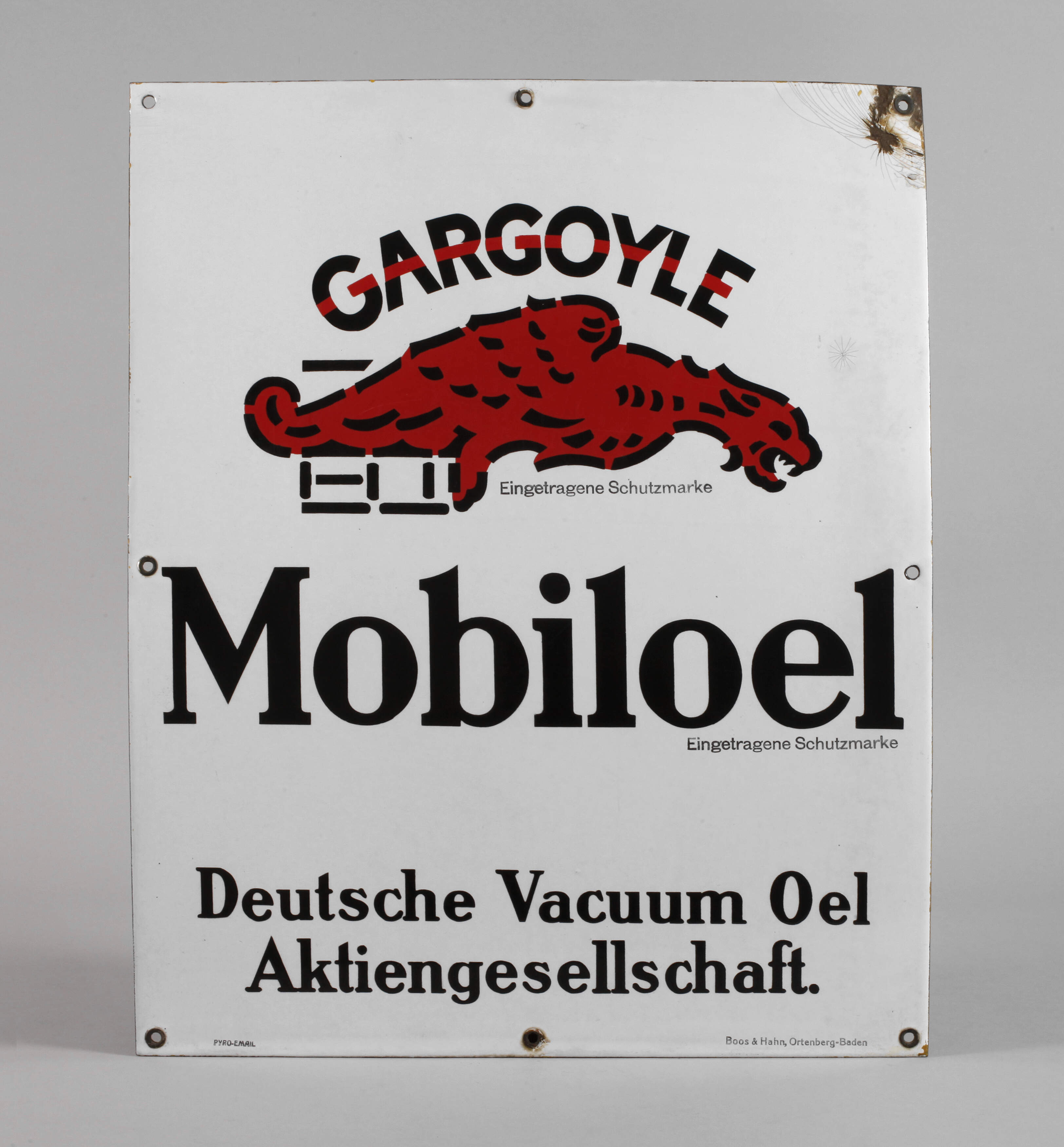 Emailleschild Gargoyle