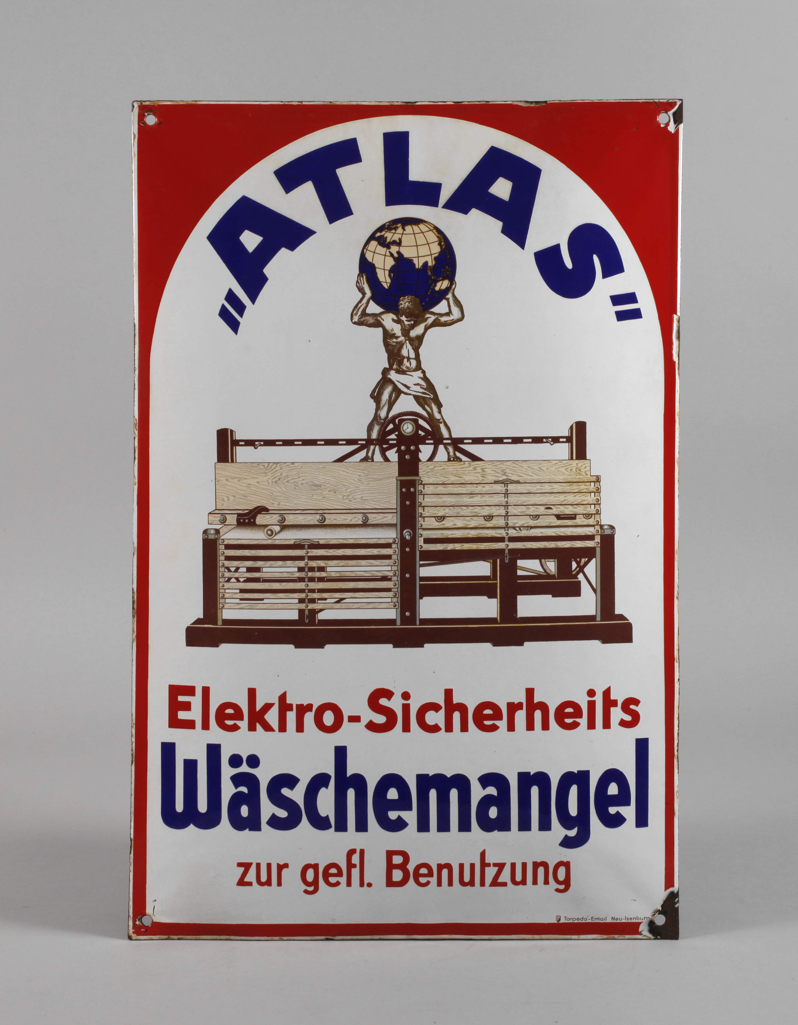 Emailleschild Atlas
