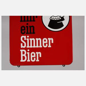 Emailleschild Sinner Bier