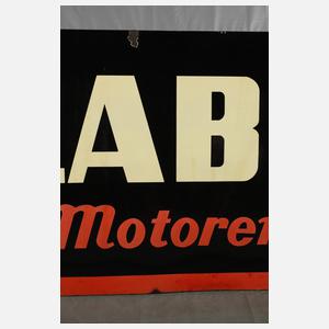 Großes Emailleschild Labo