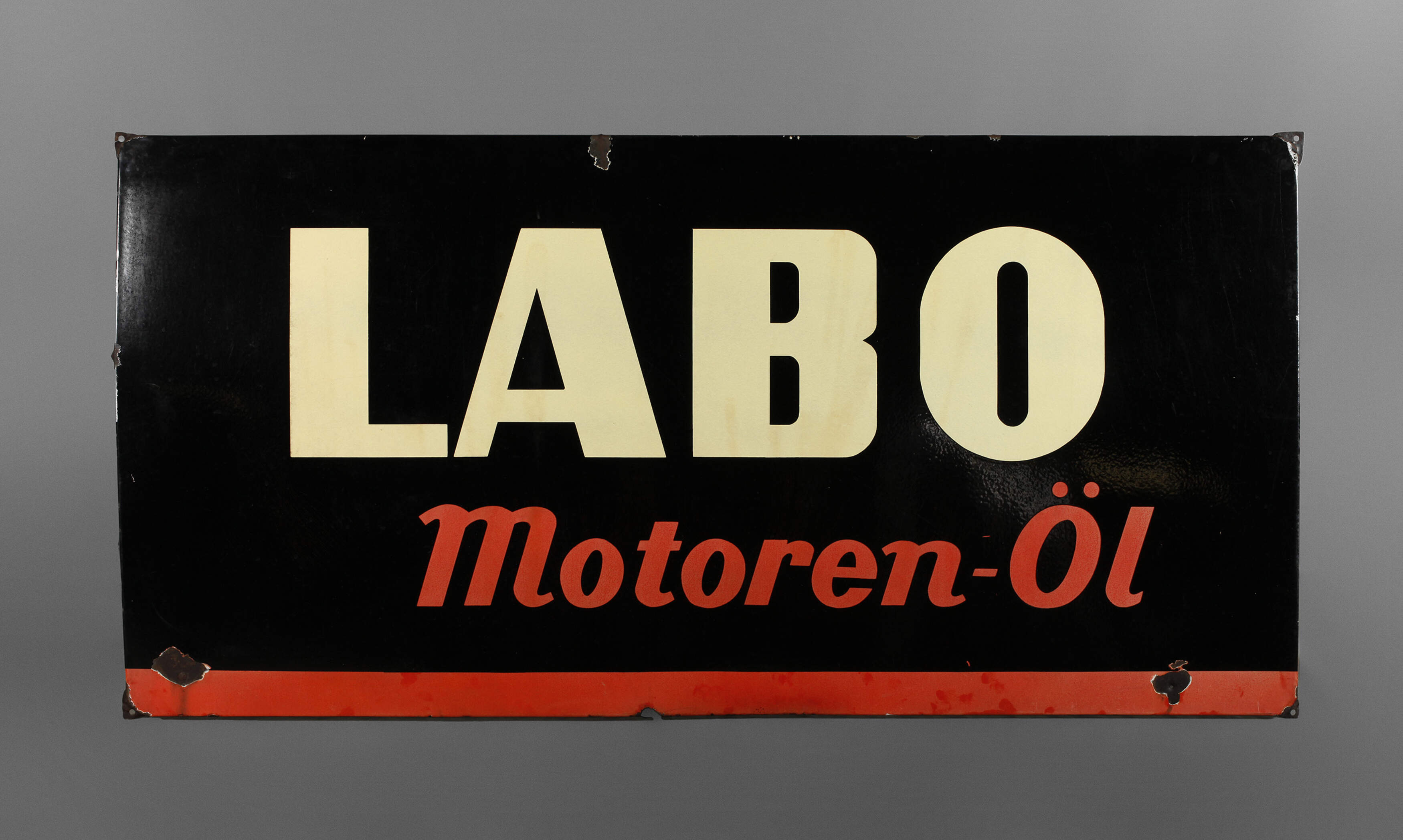 Großes Emailleschild Labo