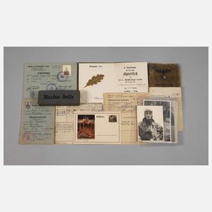 Konvolut Papiere 2. Weltkrieg