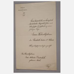 Elisabeth-Orden mit Urkunde