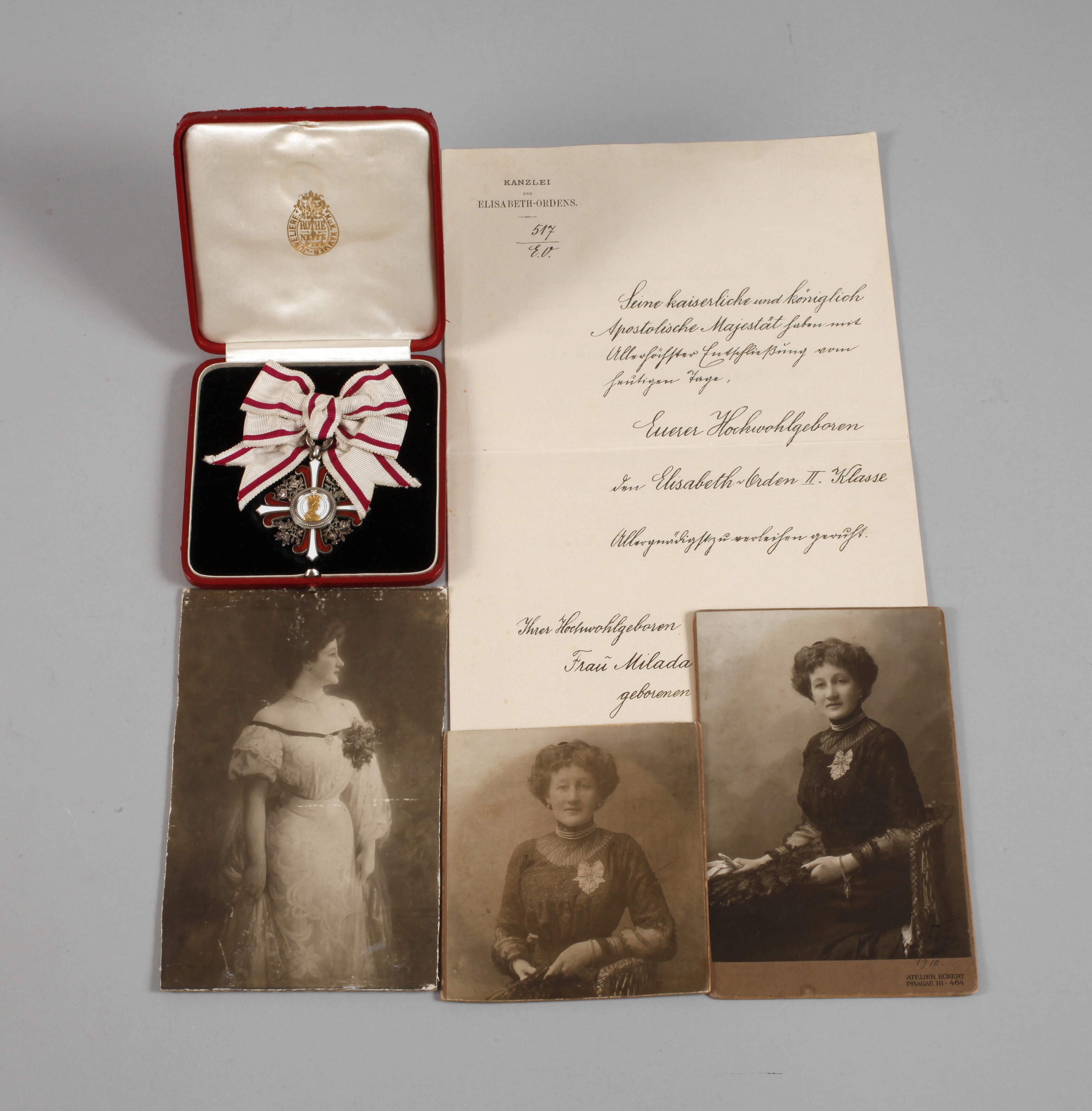 Elisabeth-Orden mit Urkunde