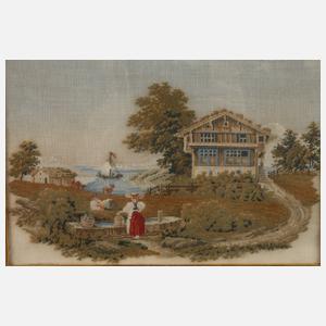 Stickbild Biedermeier